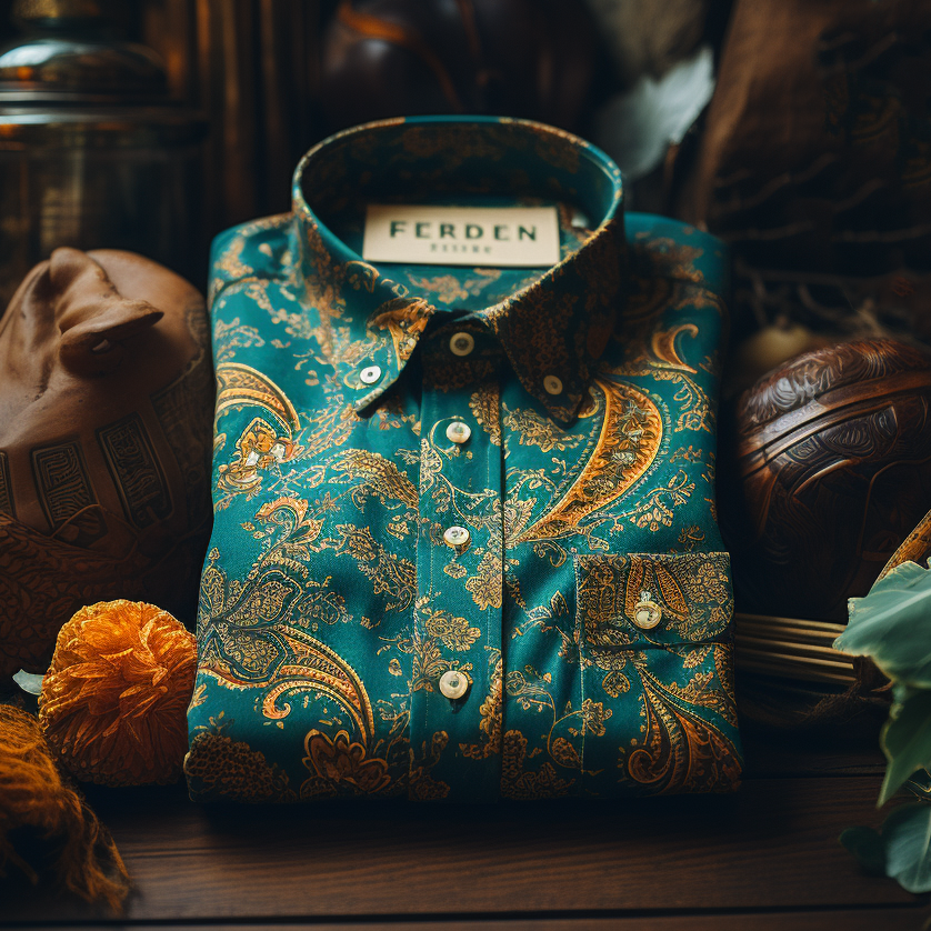 Casual long sleeve paisley vintage shirt shop