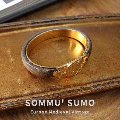 Chic RetroVibe Cowhide open vintage butterfly gold coin bracelet