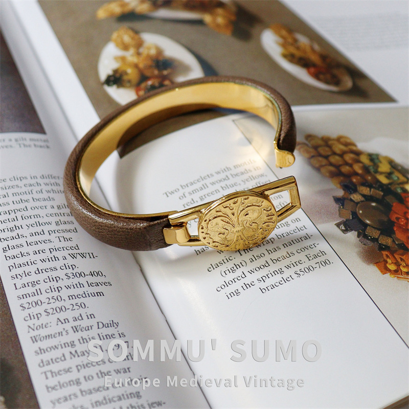 Chic RetroVibe Cowhide open vintage butterfly gold coin bracelet