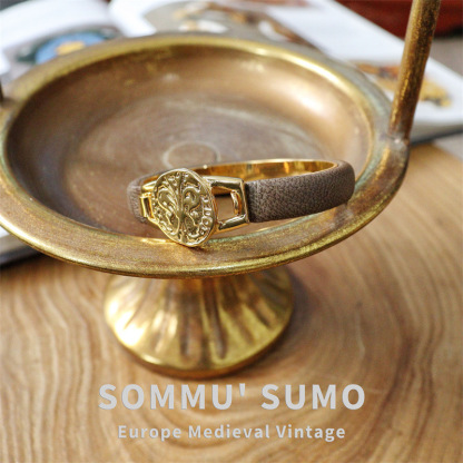 Chic RetroVibe Cowhide open vintage butterfly gold coin bracelet