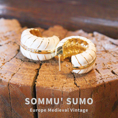 Chic Retrovibe Classical simple texture Austrian vintage silver needle ear auction