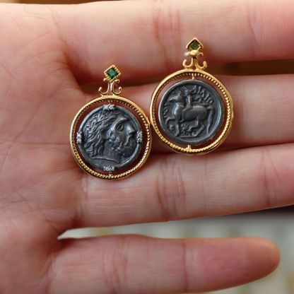 Chic RetroVibe Lucky God Rotatable Embossed Antique Coin Earrings
