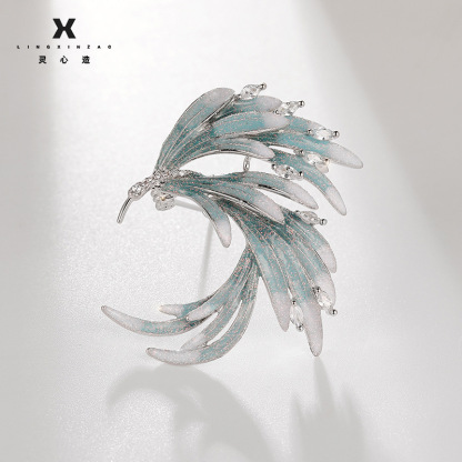 Chic RetroVibe Retro Enamel Phoenix Brooch