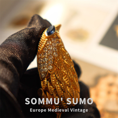 Chic Retrovibe Vintage Enamel Austrian Crystal Brooch