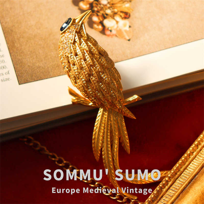 Chic Retrovibe Vintage Enamel Austrian Crystal Brooch