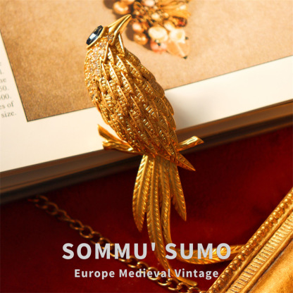 Chic Retrovibe Vintage Enamel Austrian Crystal Brooch