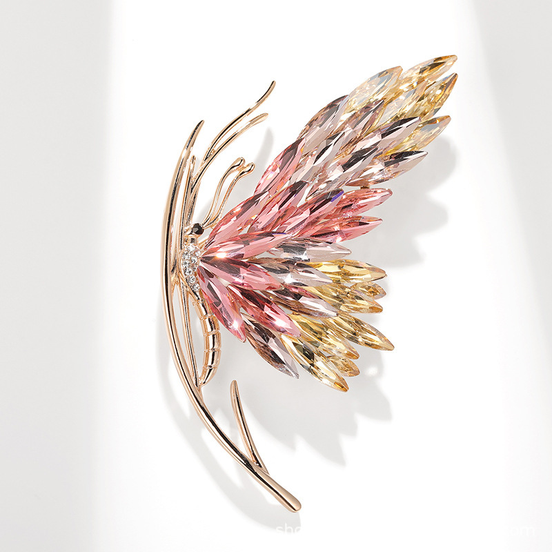 Chic RetroVibe Super Flash Heavy Industry Crystal Butterfly Brooch