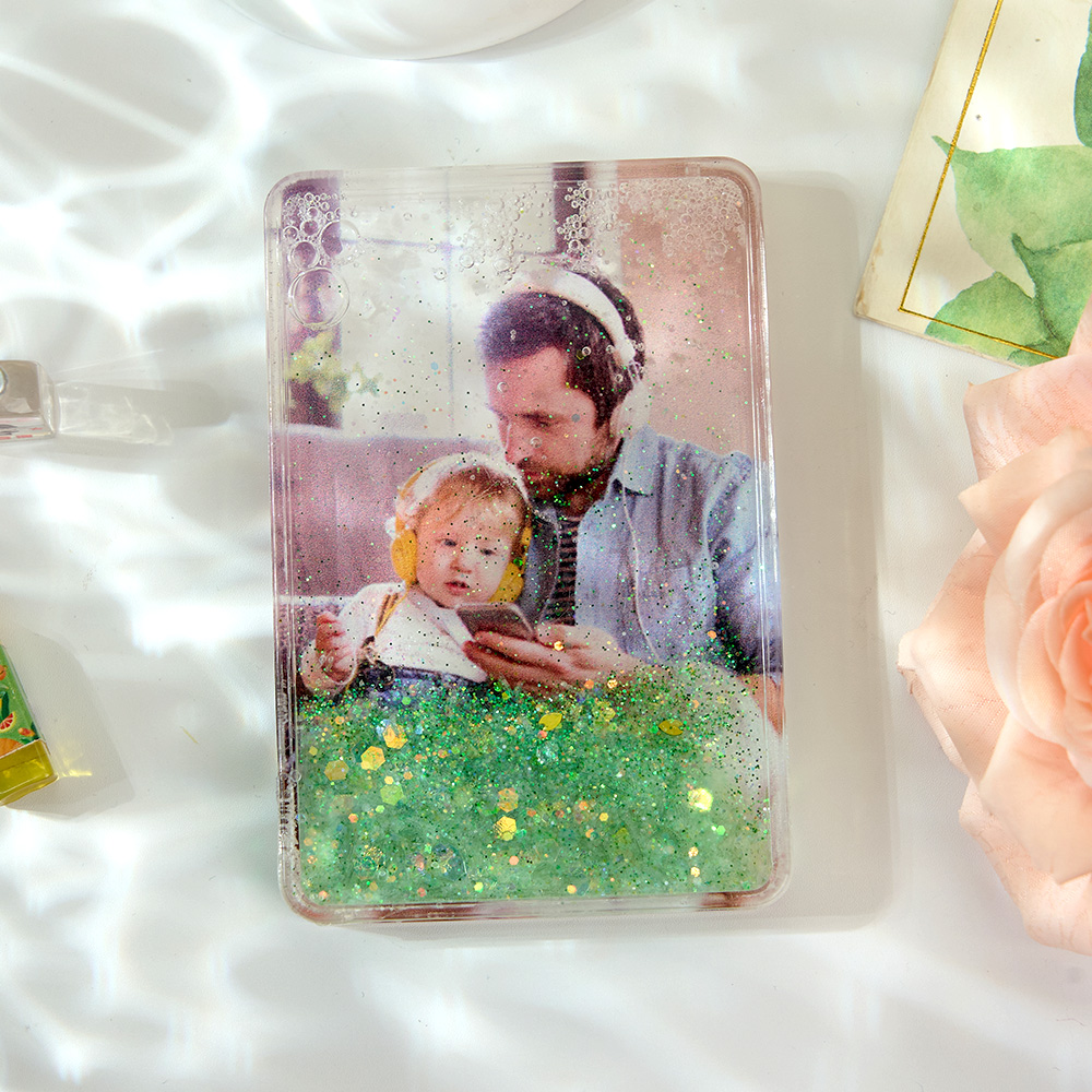 CustomFridgeBeats Custom Quicksand Fridge Magnet Personalized Photo Refrigerator Magnet Home Decoration Gift for Couple