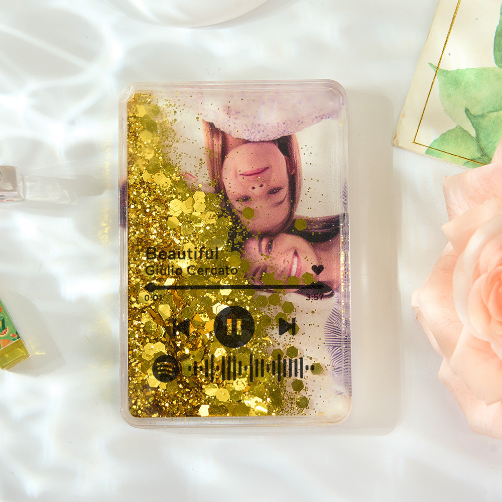 Custom Quicksand Fridge Magnet With Music Personalized Photo Refrigerator Magnet Home Decoration Gift for Couple