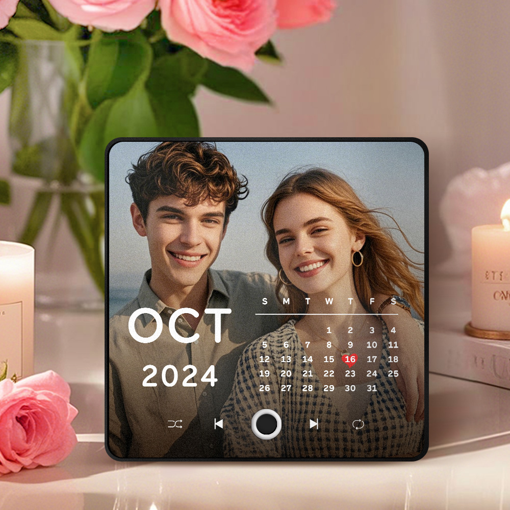 CustomFridgeBeats Personalized Photo Calendar Music Fridge Magnet Anniversary Gift Custom Music Magnets Can Play Songs Christmas Gifts