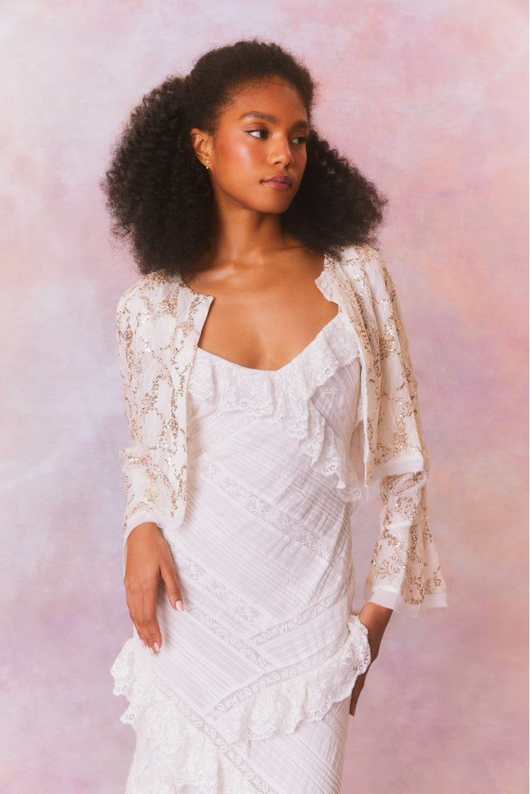 Lyndon Sequin Lace Long Sleeve Top-morningim