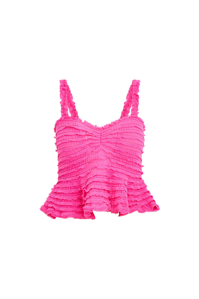 Azami Cotton Gauze Peplum Cami Top-morningim