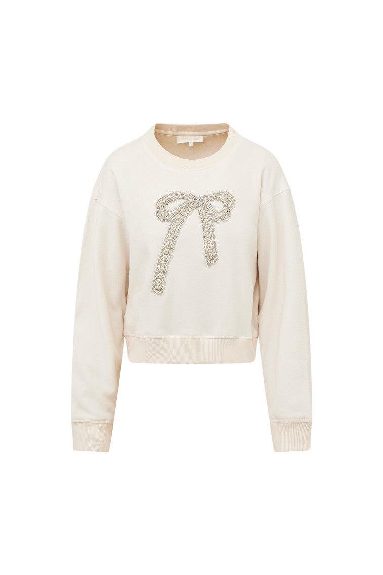 Rylan Bow-Embellished Fleece Pullover-morningim