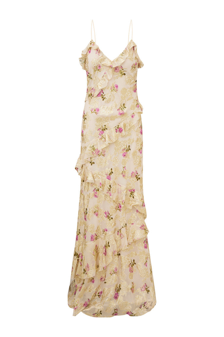 Rialto Floral Silk Maxi Dress-morningim
