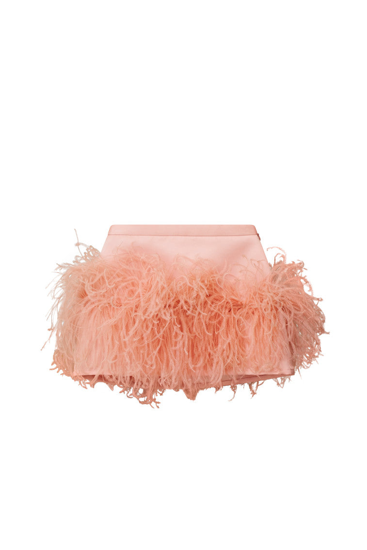 Viviette Feather Mini Skirt-morningim