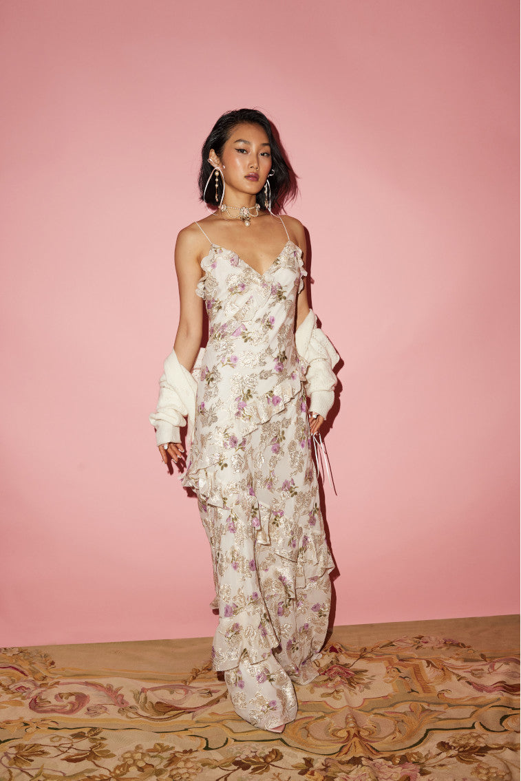 Rialto Floral Silk Maxi Dress-morningim