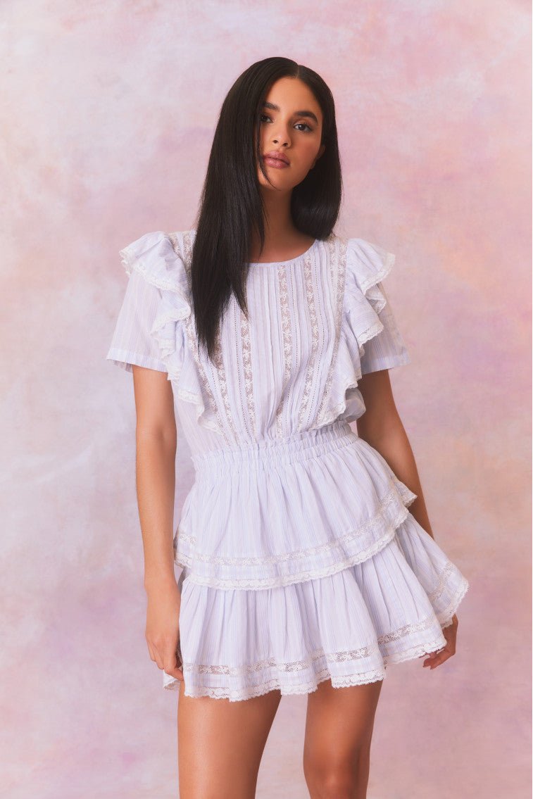 Natasha Stripe Cotton Mini Dress-morningim