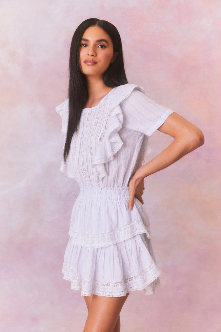 Natasha Stripe Cotton Mini Dress-morningim