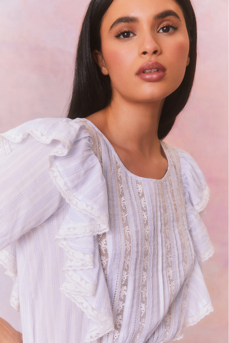 Natasha Stripe Cotton Mini Dress-morningim