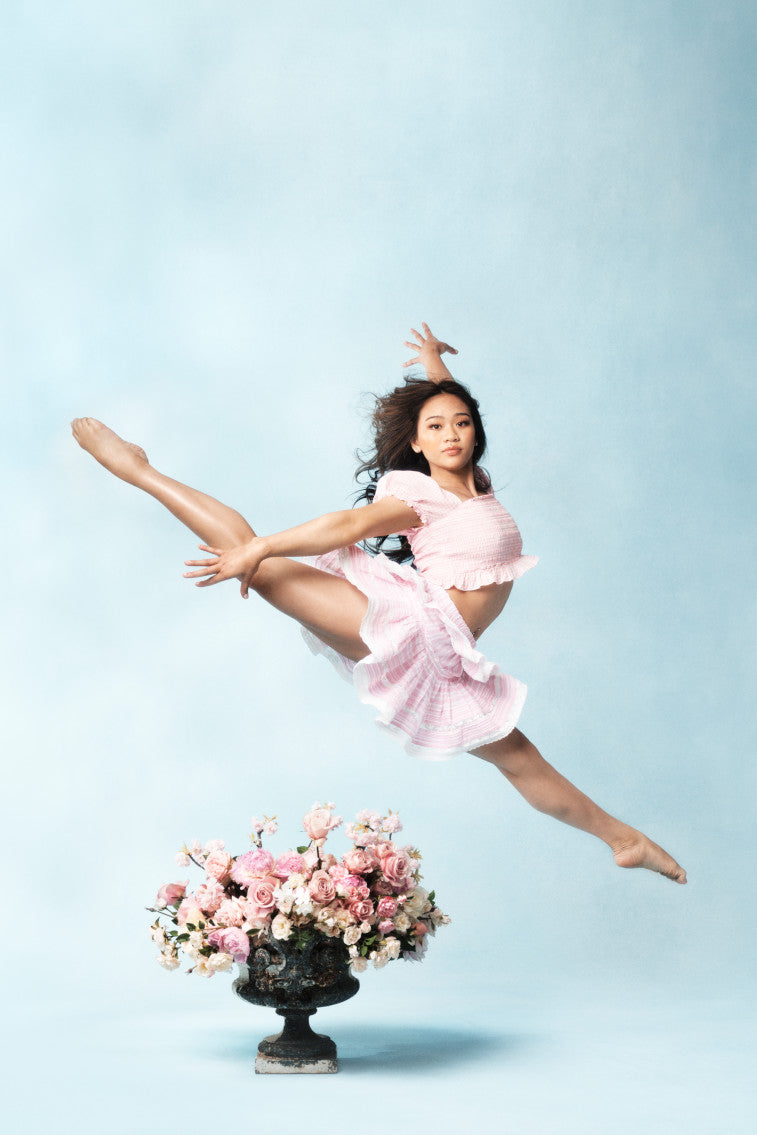 Ruffle Mini Stripe Cotton Skirt-morningim