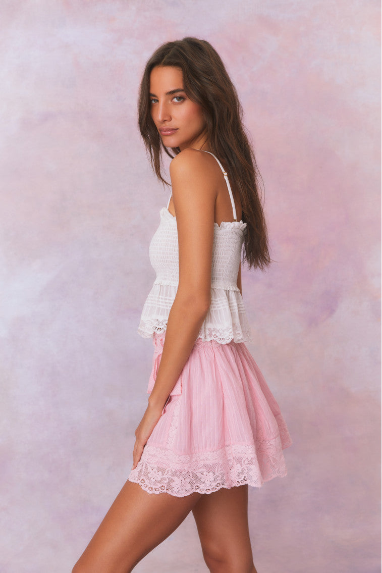 Matera Cotton Stripe Mini Skirt-morningim