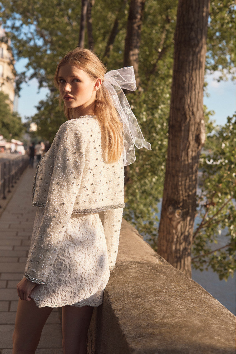 Cosmos Beaded Cropped Jacket-morningim