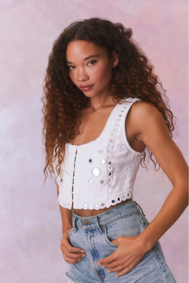 Cayman Embellished Bustier Top-morningim