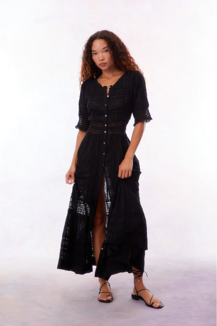 Minka Maxi Dress-BLACK-morningim