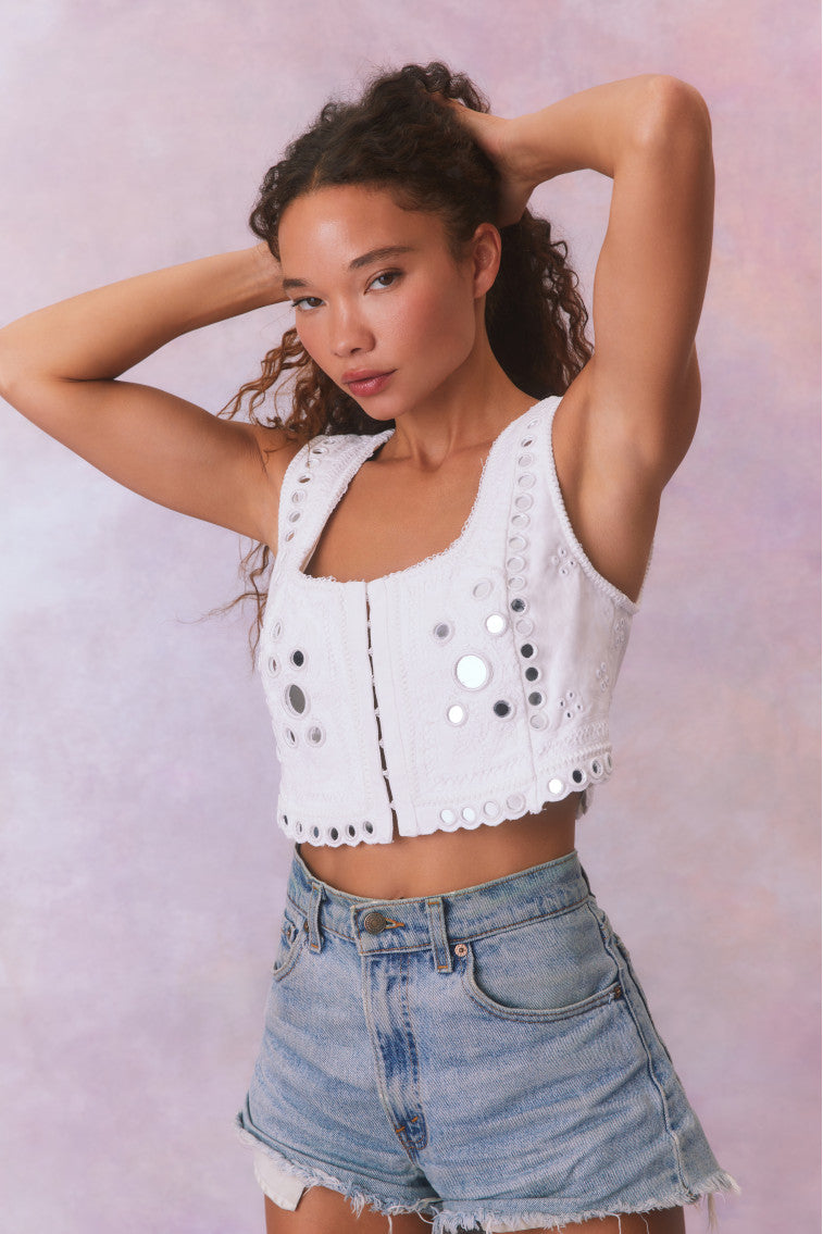 Cayman Embellished Bustier Top-morningim