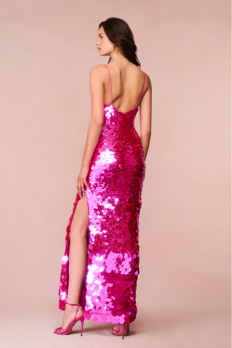 Kaylen Sequined Maxi Dress-morningim