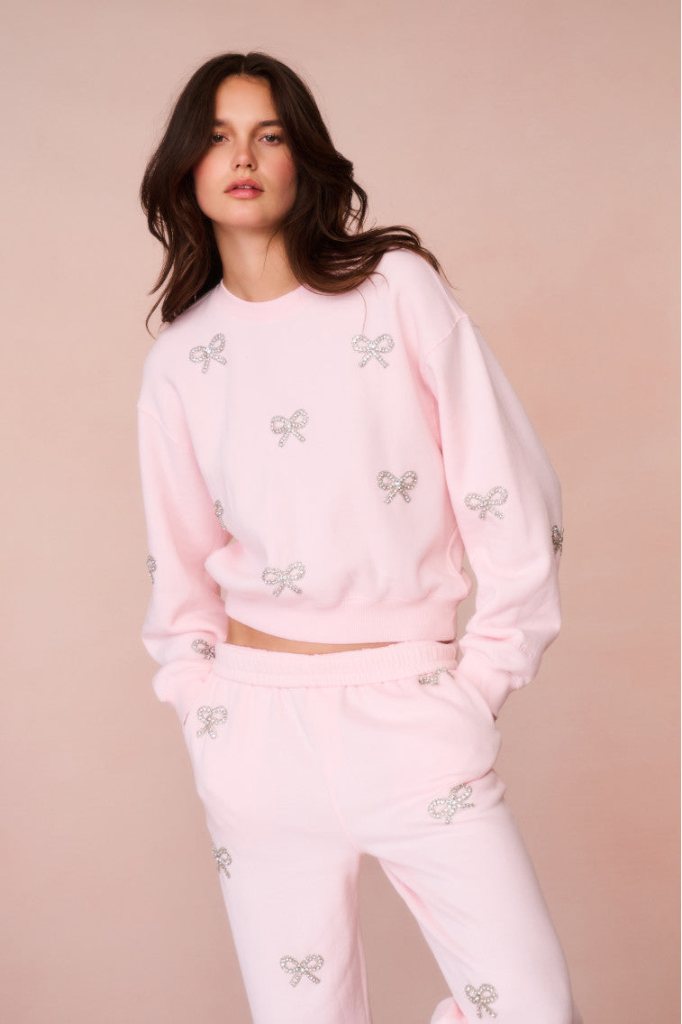 Amiyla Crystal Bow Fleece Pullover-morningim