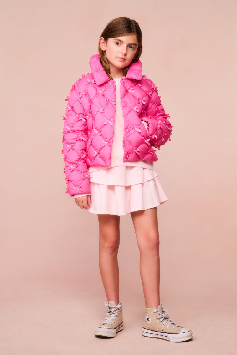 Girls Maricala Quilted Bow Jacket-morningim
