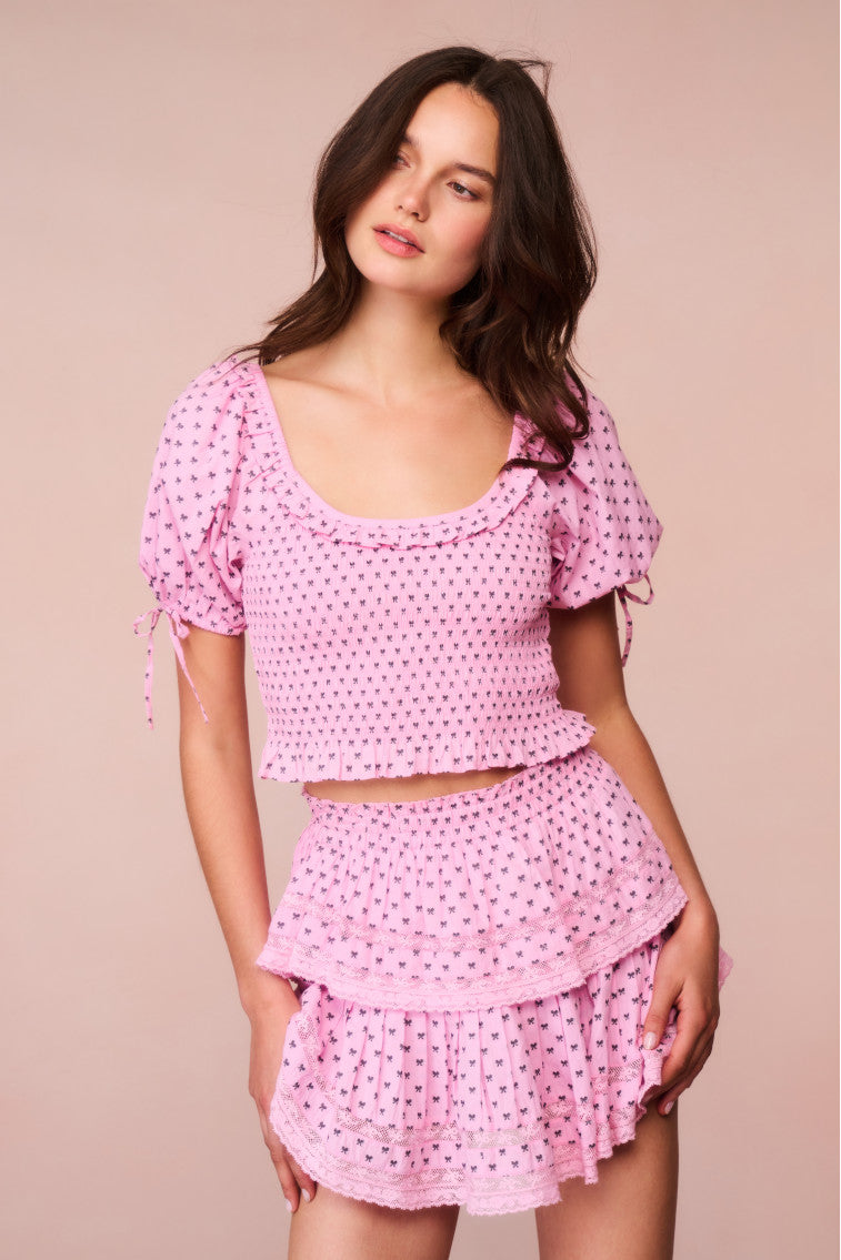 Ruffle Mini Cotton Bow Skirt-morningim