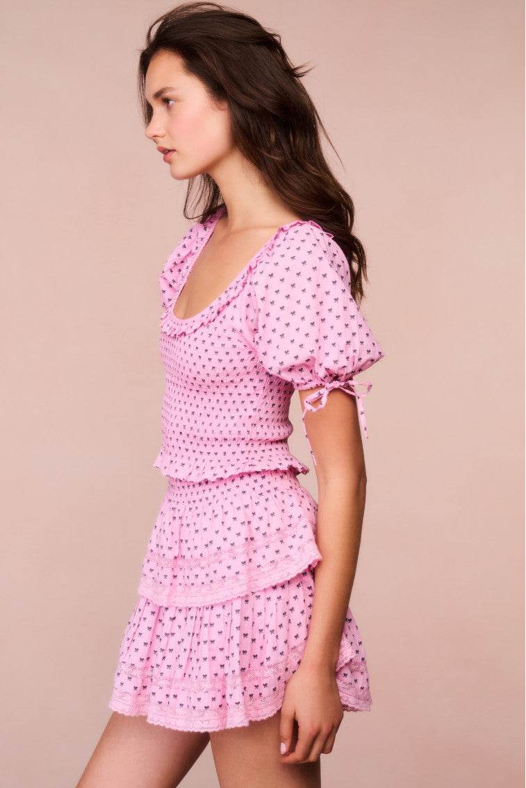 Ruffle Mini Cotton Bow Skirt-morningim