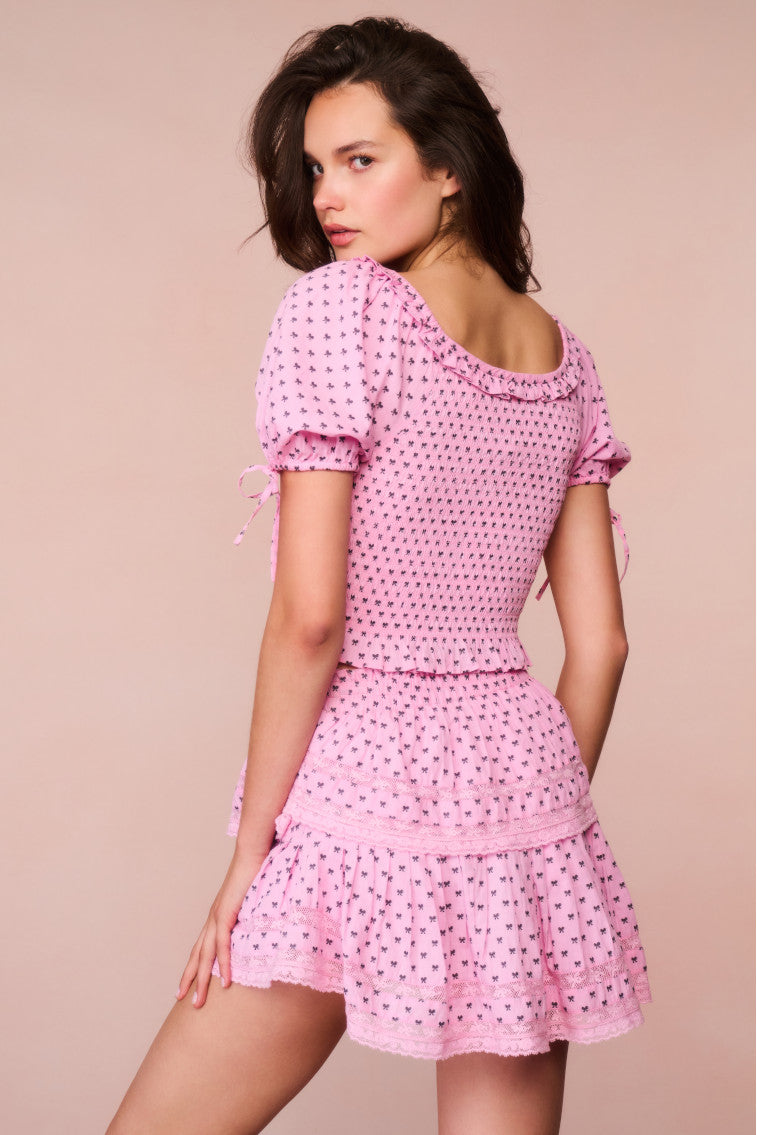 Ruffle Mini Cotton Bow Skirt-morningim