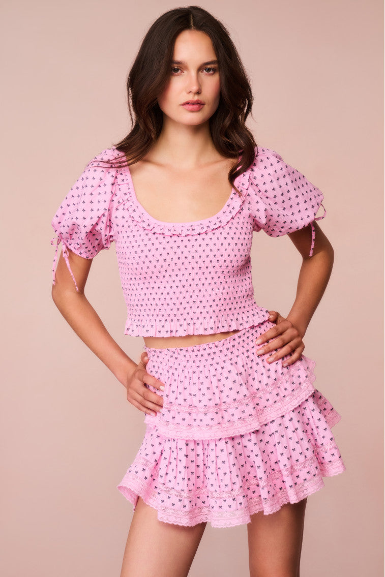 Molly Cotton Bow Puff Sleeve Top-morningim