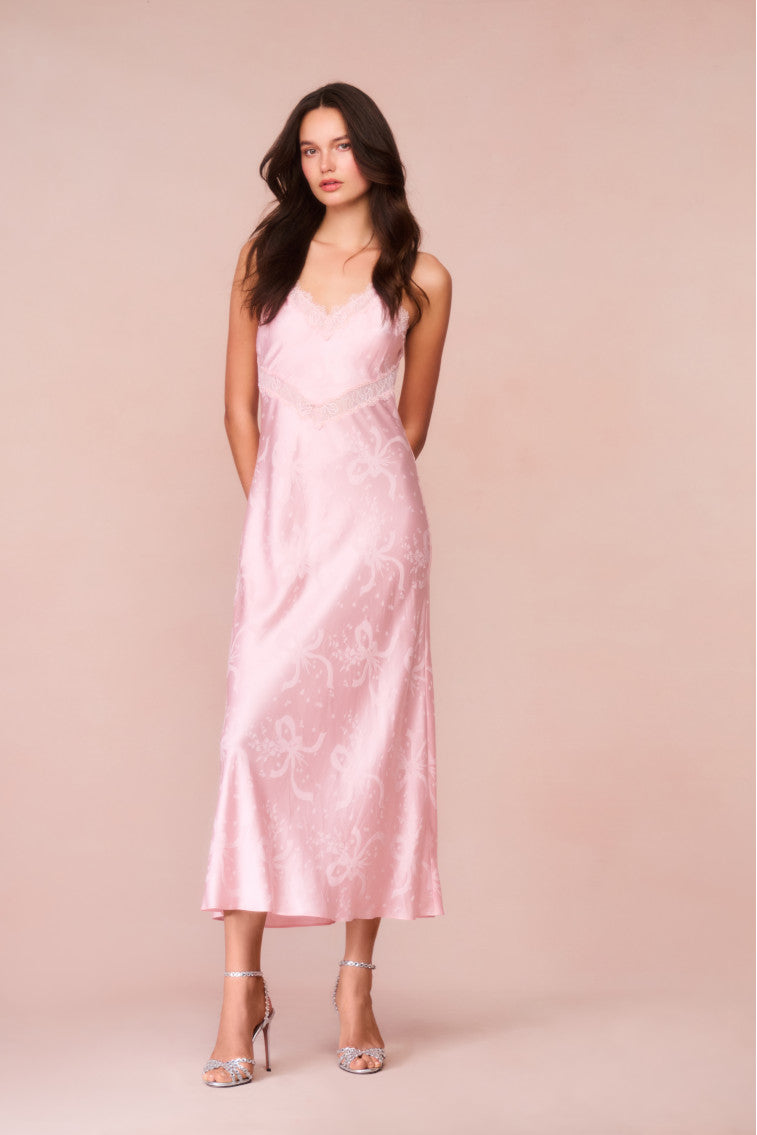 Serita Bow Jacquard Maxi Dress-morningim