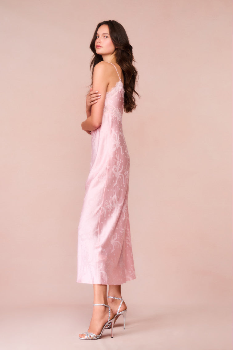 Serita Bow Jacquard Maxi Dress-morningim