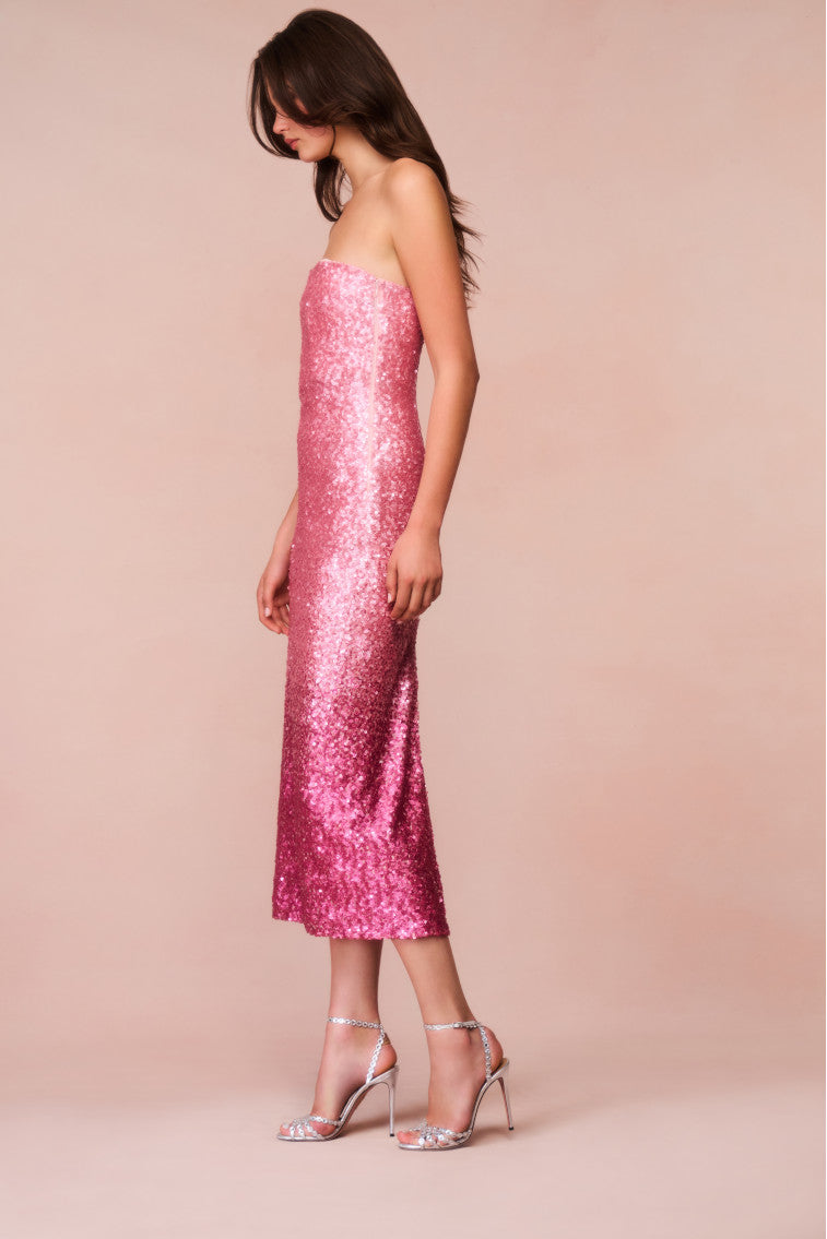 Stasia Sequined Ombré Midi Dress-morningim