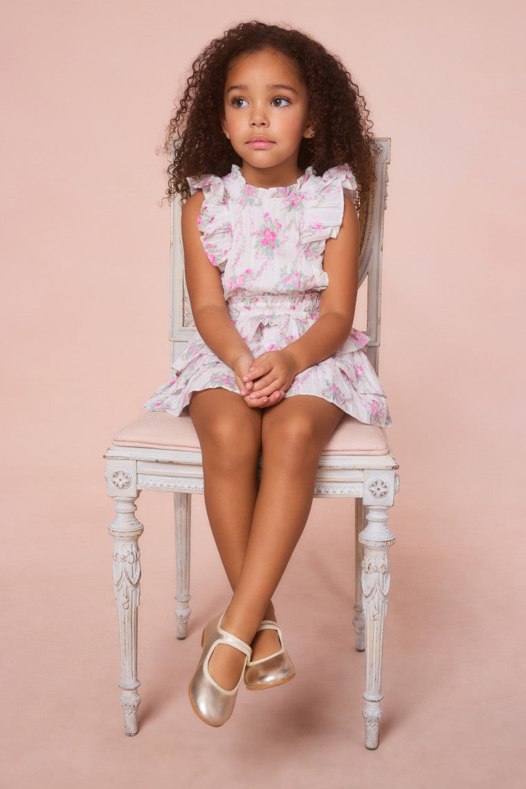 Girls Decker Floral Ruffle Mini Dress-morningim