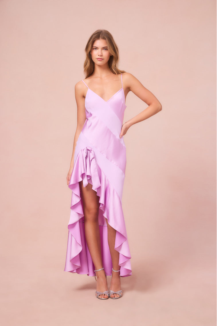 Mallee Satin Asymmetrical Dress-morningim