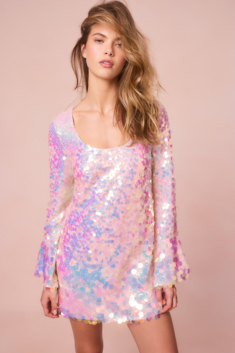 Risbo Iridescent Mini Party Dress-morningim