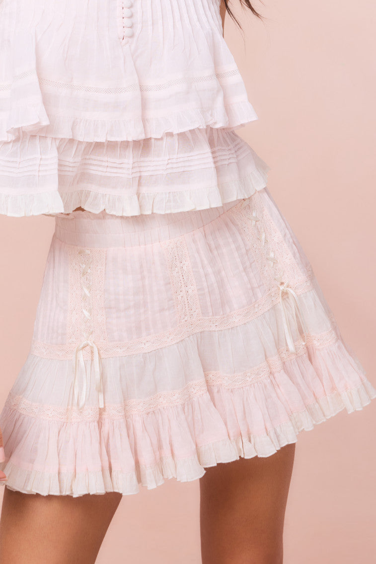 Trevina Cotton Mini Skirt-morningim