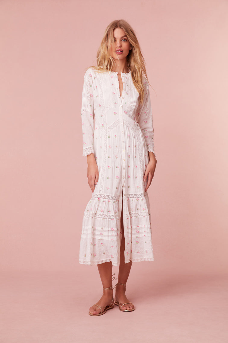 Avin Cotton Embroidered Midi Dress-morningim