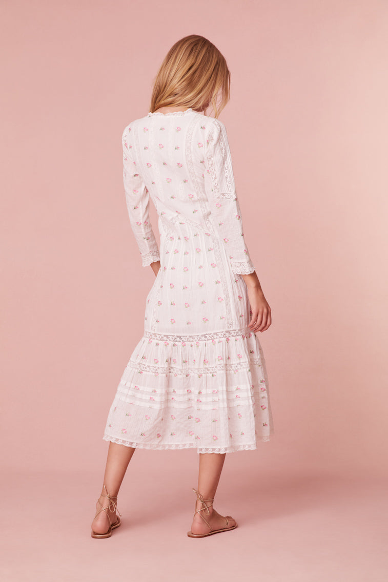 Avin Cotton Embroidered Midi Dress-morningim