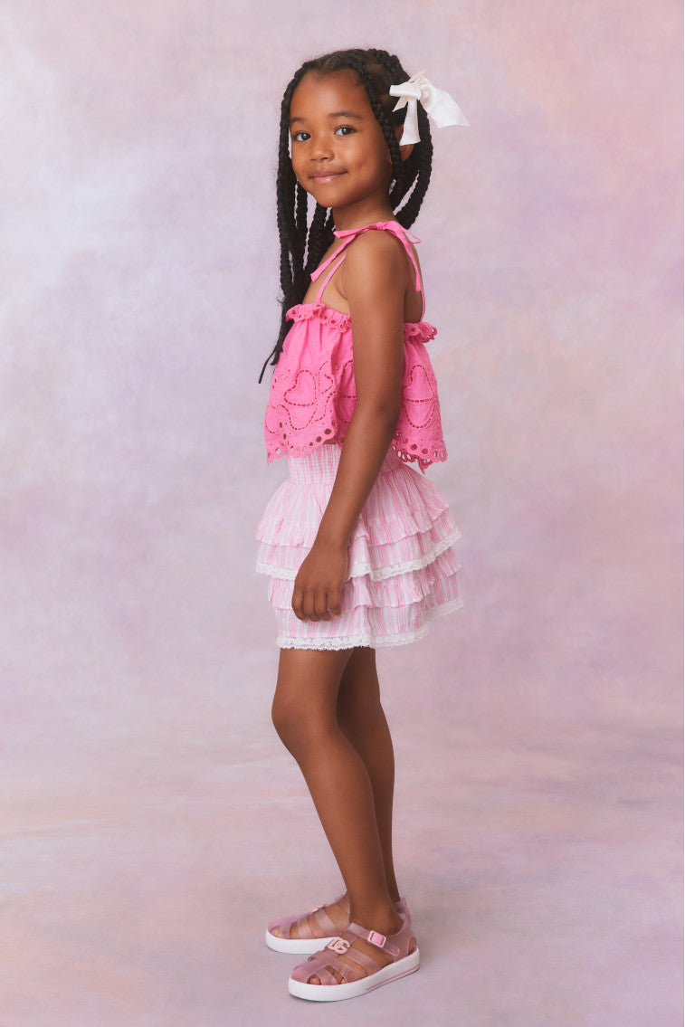 Girls Billie Cotton Stripe Skirt-morningim