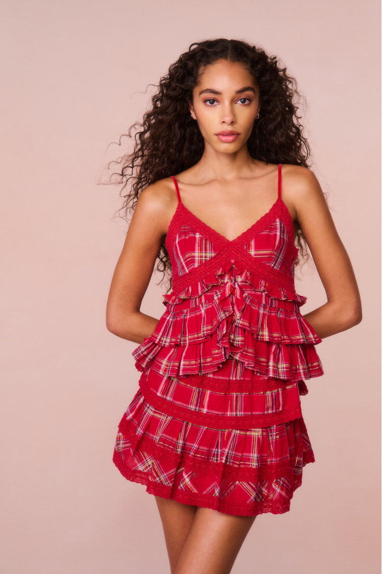 Abbott Tartan Ruffle Top-morningim