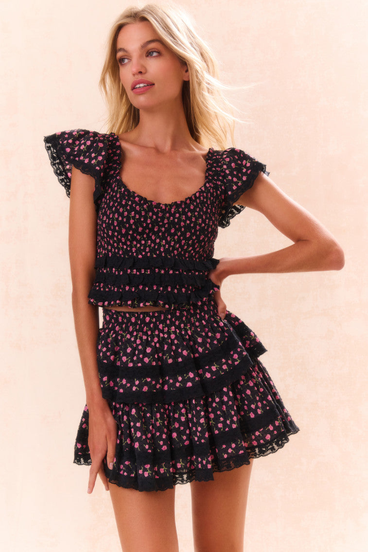 Beaming Cotton Floral Top-morningim