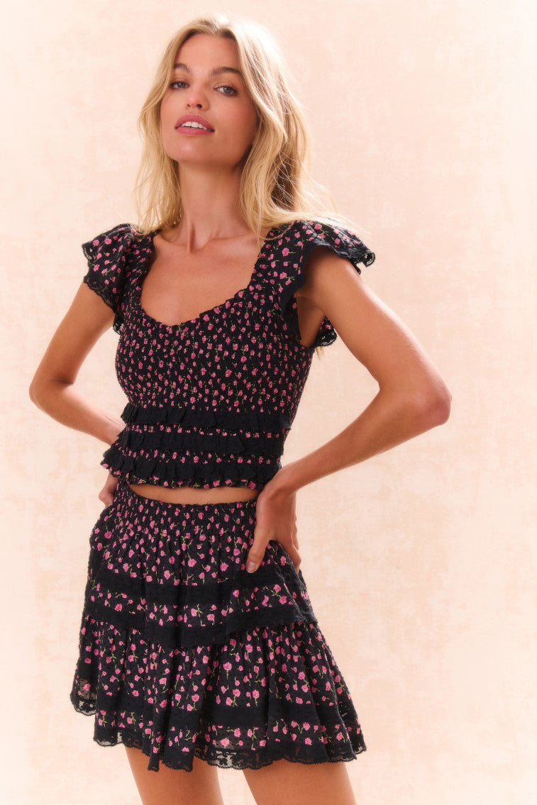 Beaming Cotton Floral Top-morningim