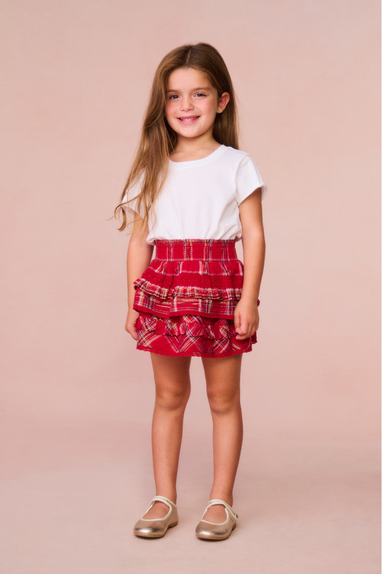 Girls Billie Tartan Mini Skirt-morningim